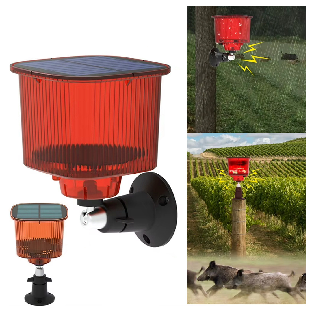 POWERMASTER PM-26955 DC 5V SOLAR SES KAYIT ÖZELLİKLİ SESLİ KIRMIZI HAYVAN KOVUCU ALARM CİHAZI