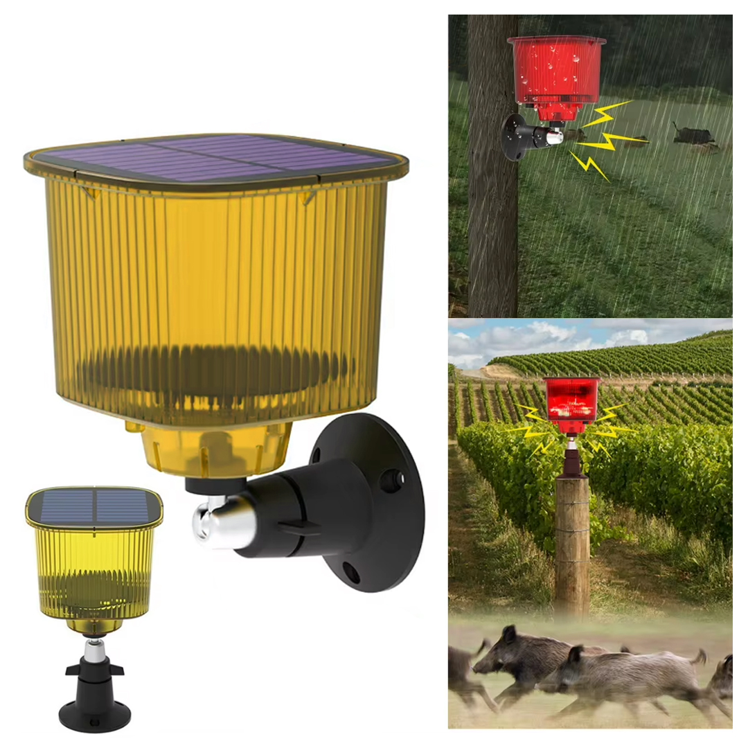 POWERMASTER PM-26956 DC 5V IP55 SU GEÇİRMEZ SOLAR SESLİ HAYVAN KOVUCU SARI ALARM CİHAZI