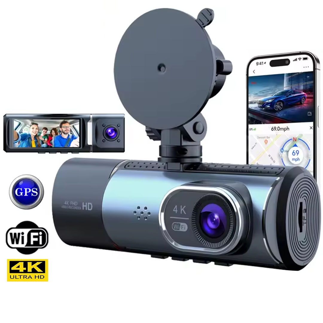 POWERMASTER PM-27086 3.16" TFT EKRAN ÇİFT KAMERALI GPS MODÜLLÜ HD ARAÇ KAMERASI DVR (128GB DESTEKLİ)