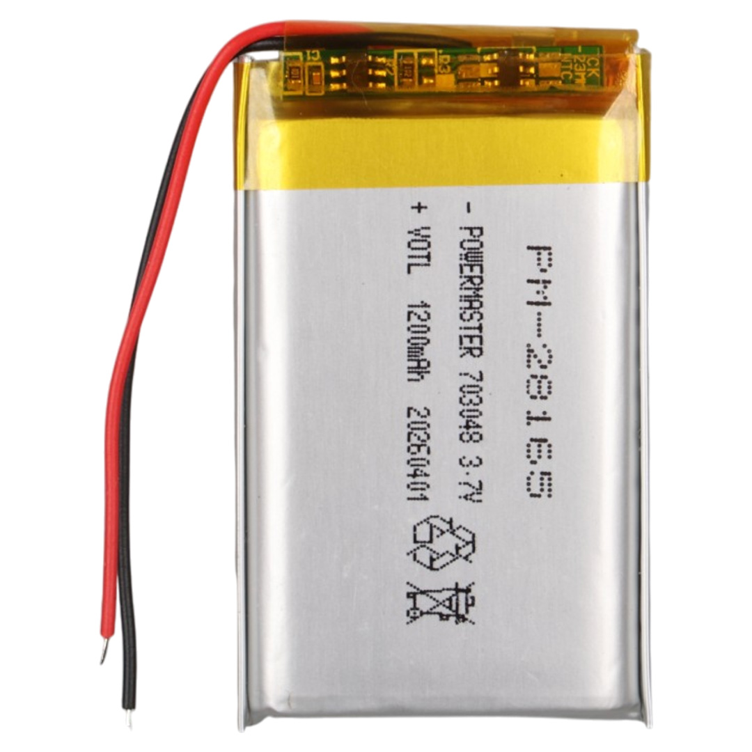 POWERMASTER PM-28165 3.7V 1.200MAH 703048 SOKETSİZ LİTYUM POLİMER (Lİ-PO) BATARYA ŞARJ EDİLEBİLİR CİKLET PİL