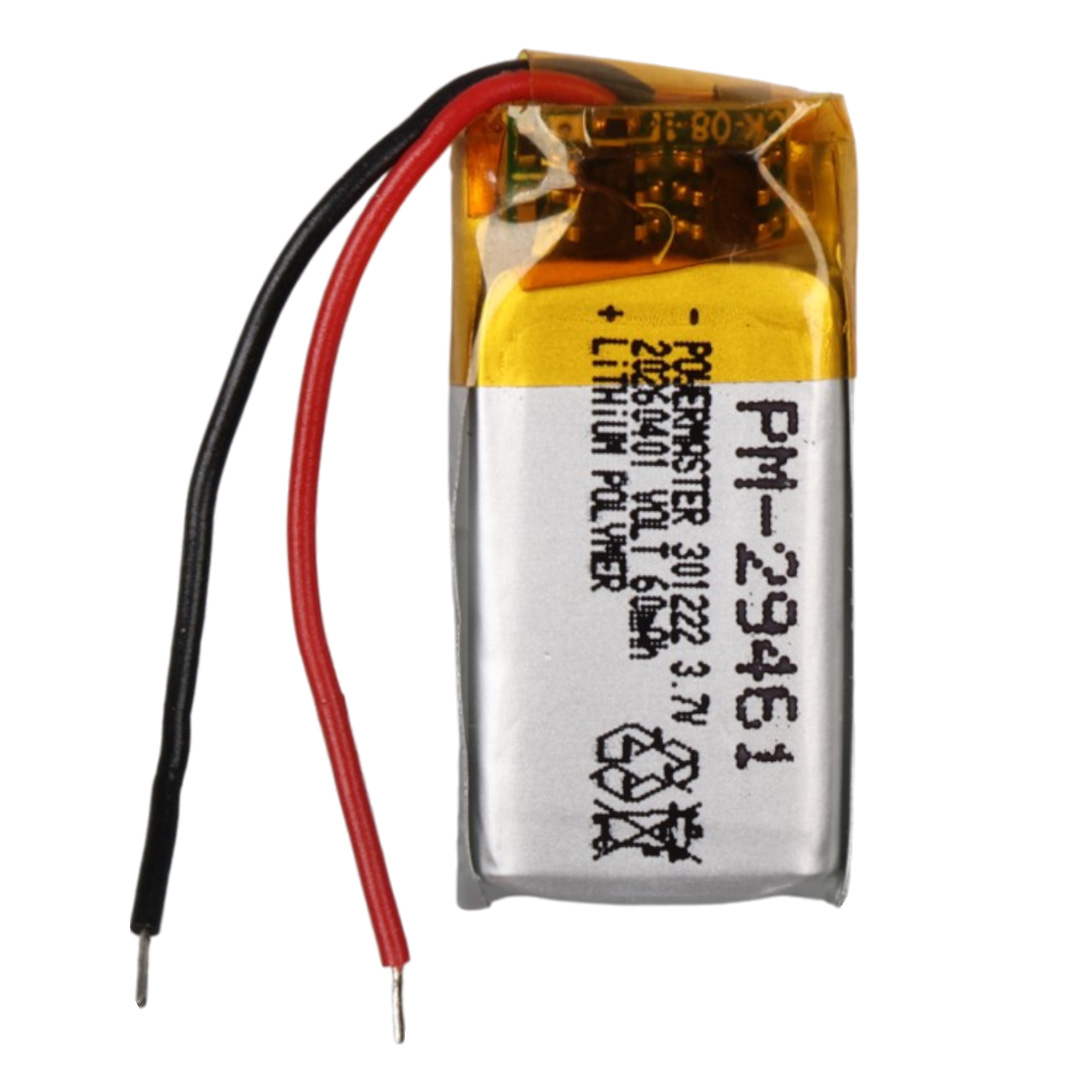 POWERMASTER PM-29461 3.7V 60MAH 301222 SOKETSİZ LİTYUM POLİMER (Lİ-PO) BATARYA ŞARJ EDİLEBİLİR CİKLET PİL