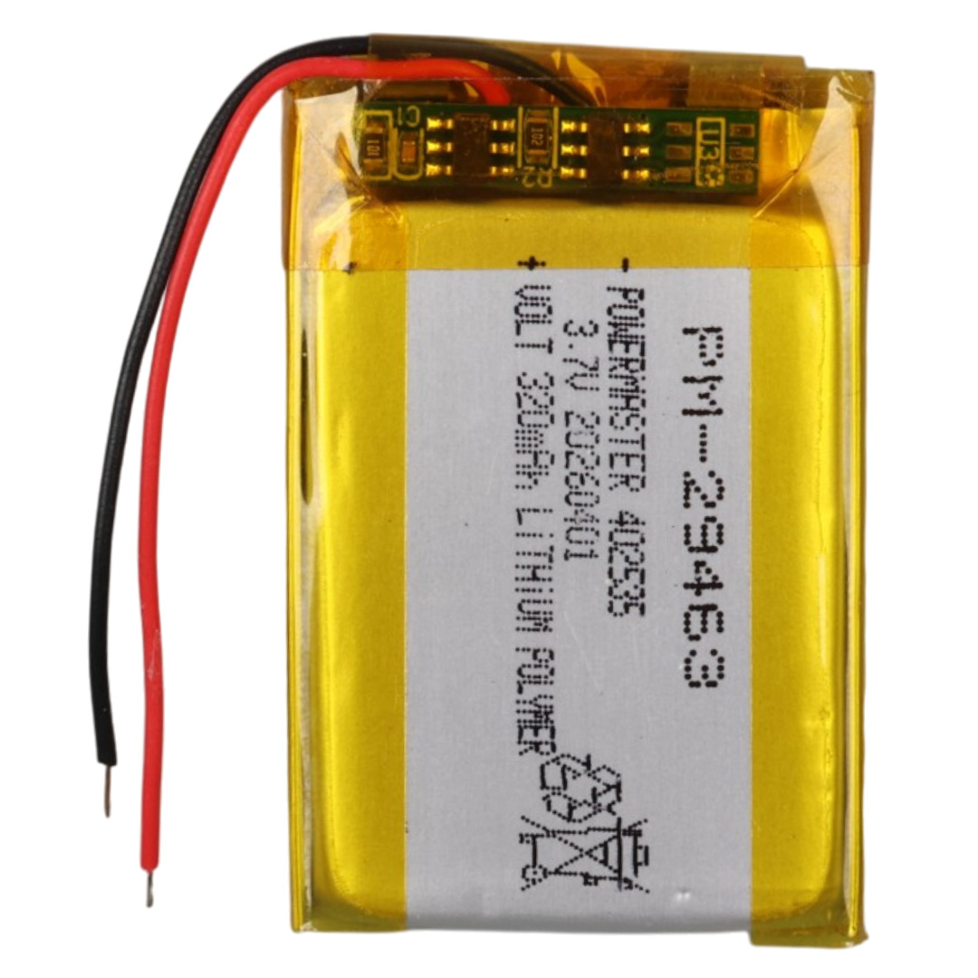 POWERMASTER PM-29463 3.7V 320MAH 402535 SOKETSİZ LİTYUM POLİMER (Lİ-PO) BATARYA ŞARJ EDİLEBİLİR CİKLET PİL