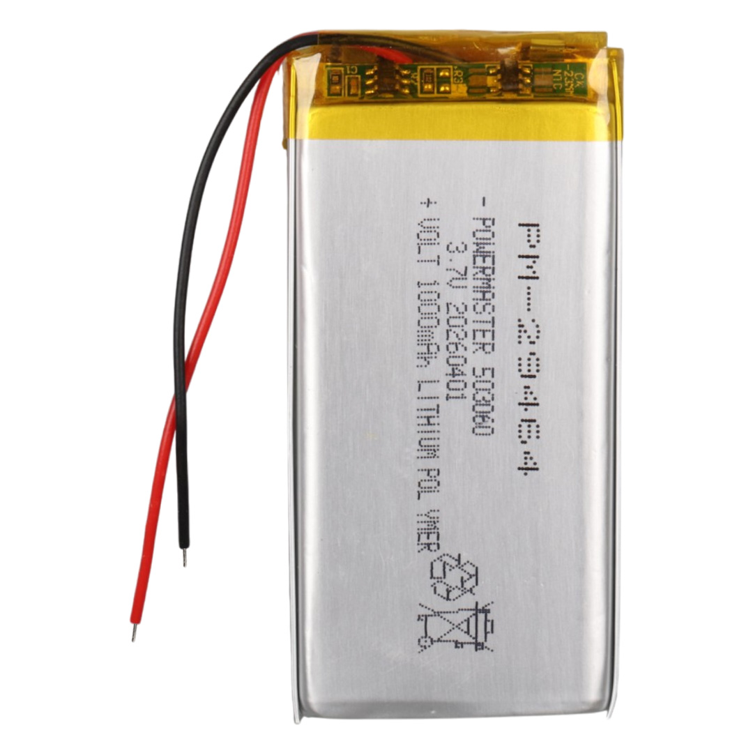 POWERMASTER PM-29464 3.7V 1.000MAH 503060 SOKETSİZ LİTYUM POLİMER (Lİ-PO) BATARYA ŞARJ EDİLEBİLİR CİKLET PİL
