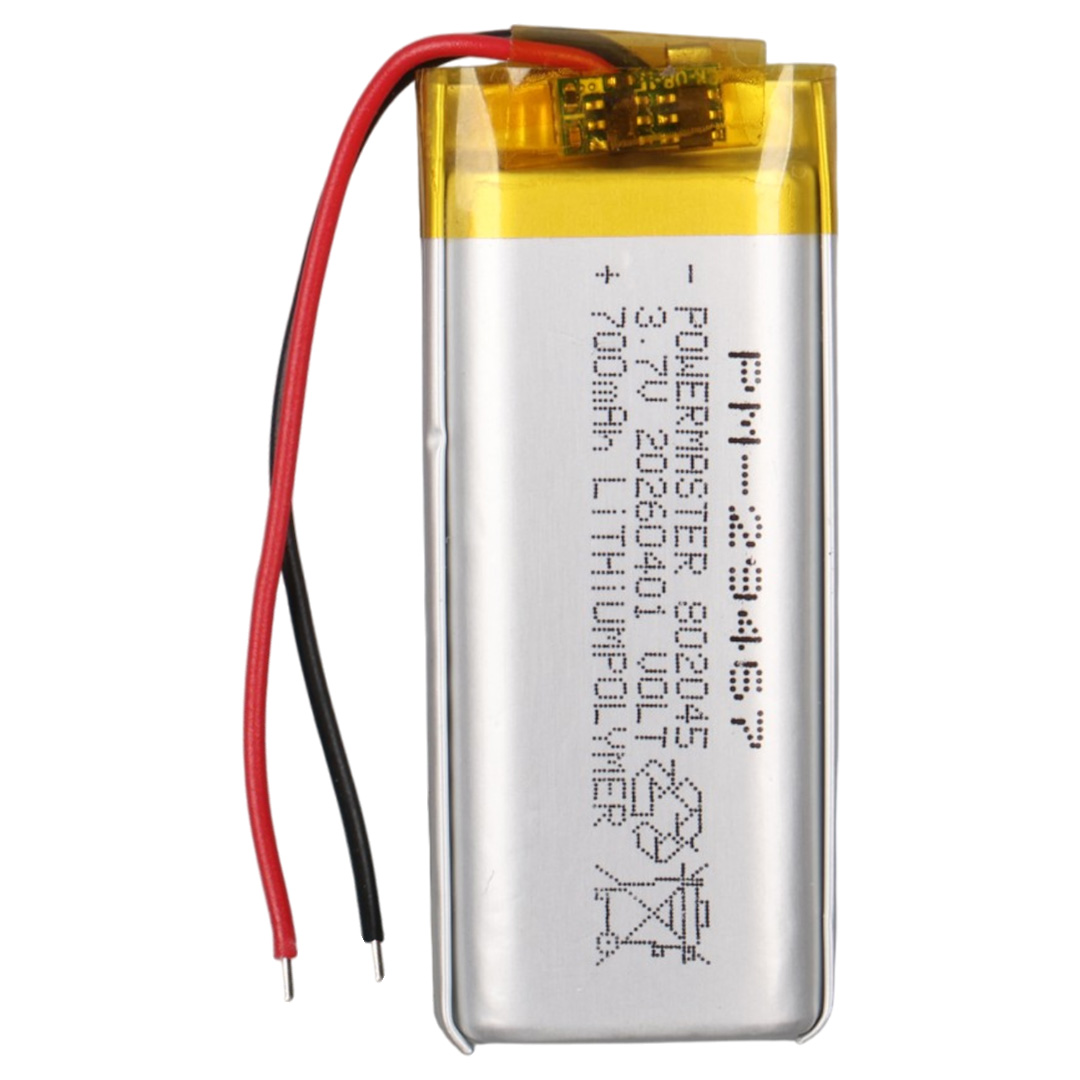 POWERMASTER PM-29467 3.7V 700MAH 802045 SOKETSİZ LİTYUM POLİMER (Lİ-PO) BATARYA ŞARJ EDİLEBİLİR CİKLET PİL