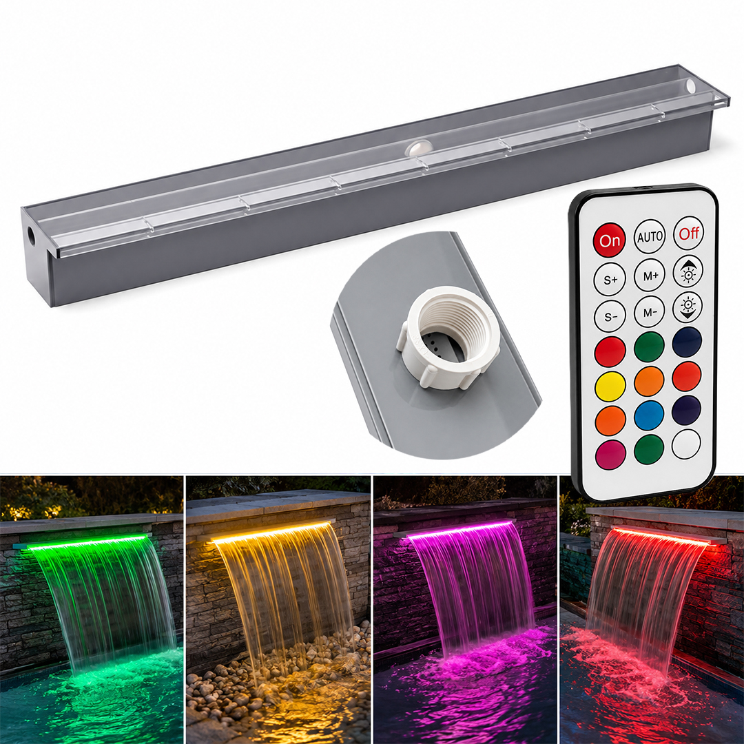 POWERMASTER PM-37796 HAVUZ VE BAHÇE ŞELALE BAŞLIĞI 150CM RGB LED'Lİ UZAKTAN KONTROLLÜ