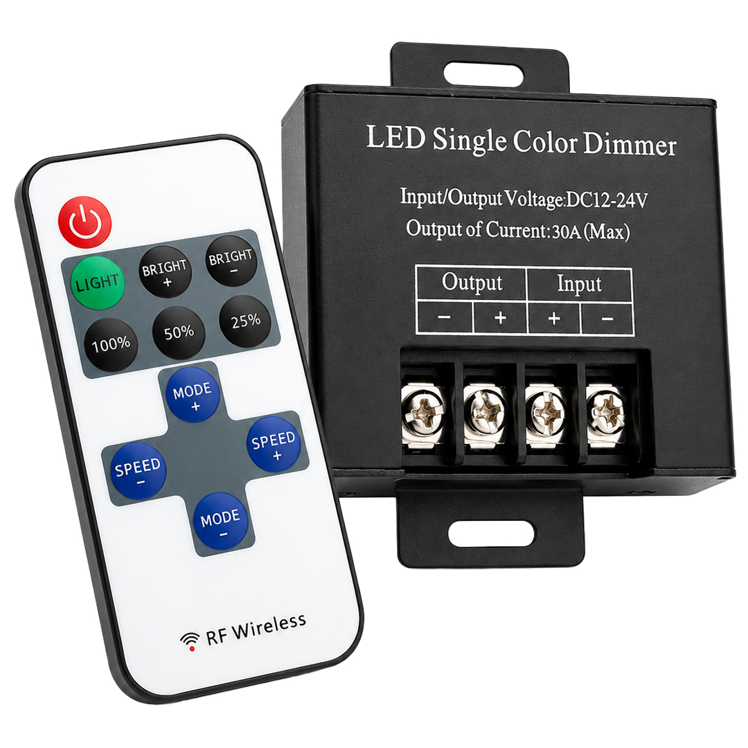 POWERMASTER PM-37846 12V-24V 30A ÇOK MODLU RF UZAKTAN KUMANDALI ŞERİT LED DİMMER KONTROL CİHAZI