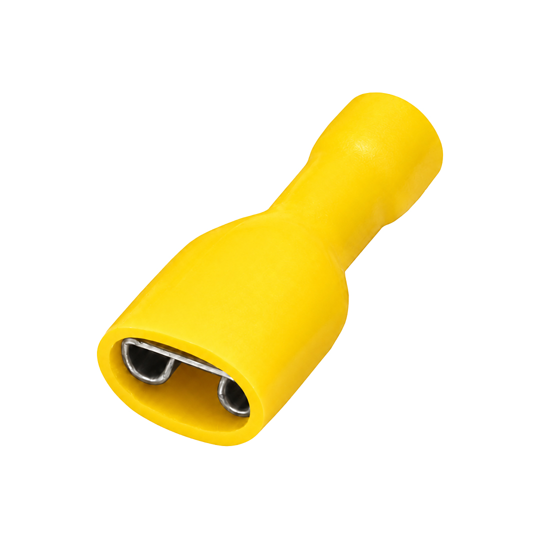 POWERMASTER PM-39073 4 - 6MM2 KESİT 24X10X7,5MM SOKET SARI İZOLELİ KABLO PABUCU (100'LÜ PAKET)