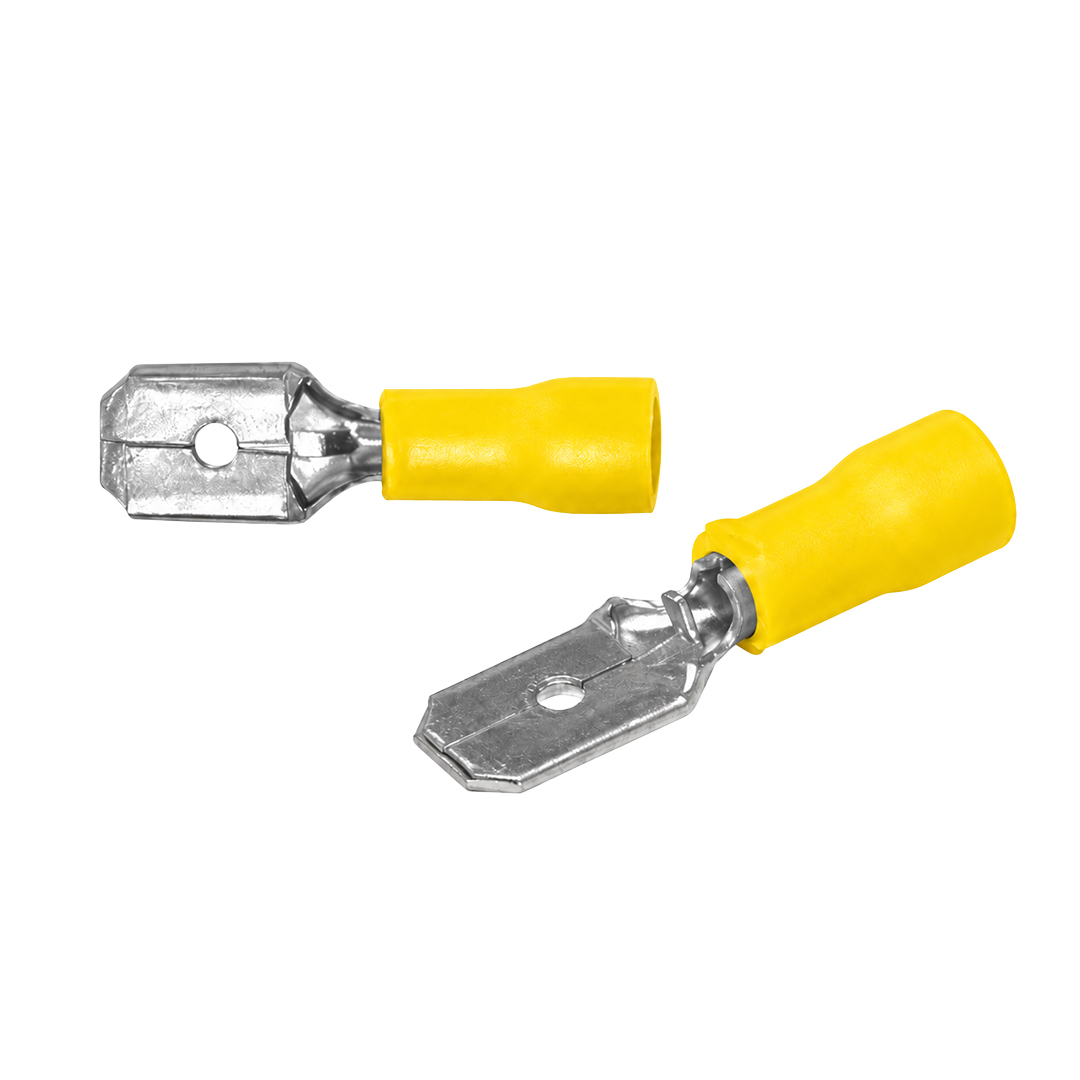 POWERMASTER PM-39081 4 - 6MM2 KESİT  24X7X6MM SOKET SARI İZOLELİ KABLO PABUCU (100'LÜ PAKET)