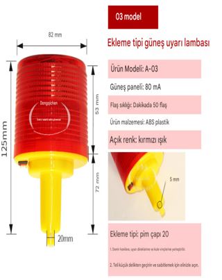POWERMASTER PM-39273 SOLAR İKAZ LAMBASI