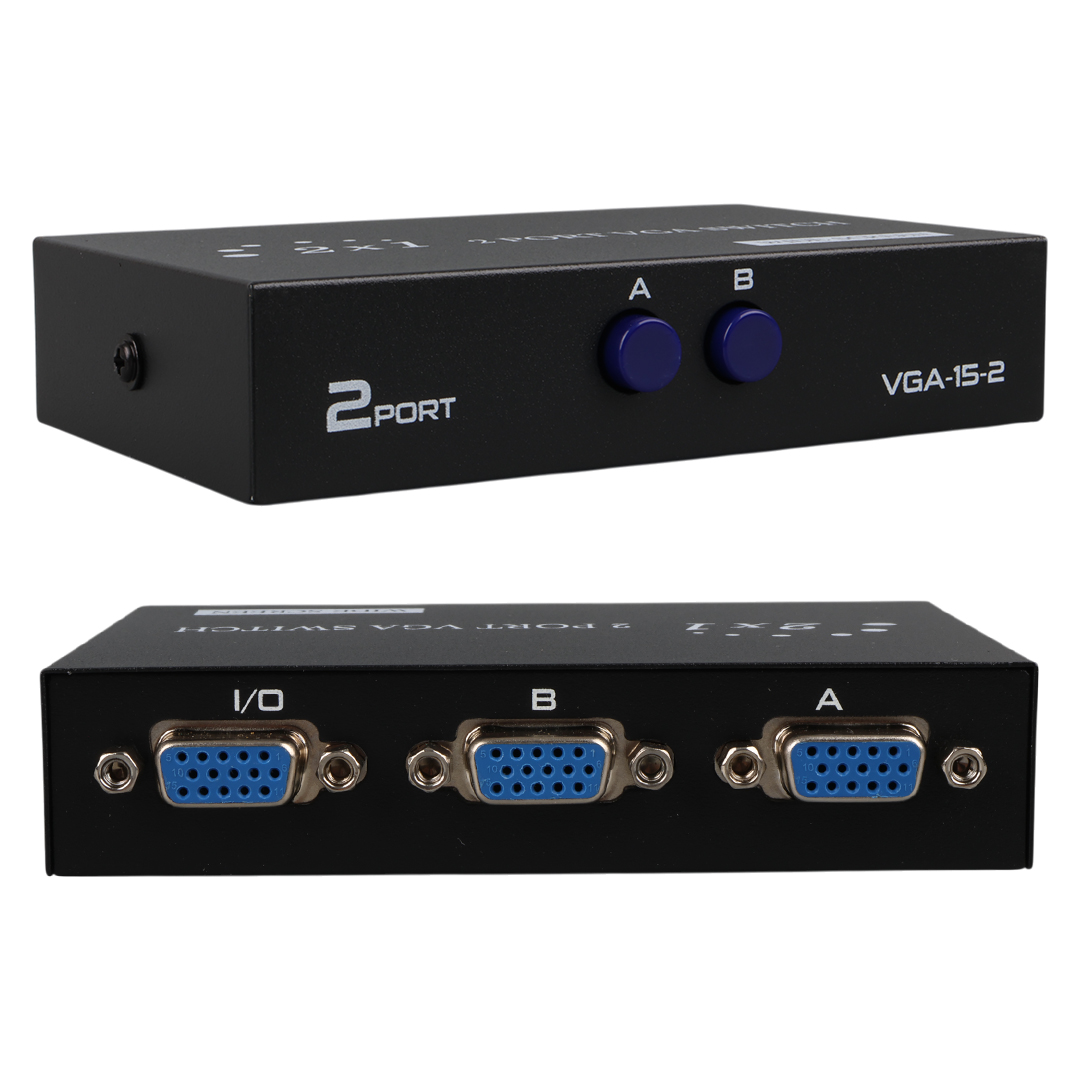 POWERMASTER PM-4263 2 PORT GİRİŞ 1 ÇIKIŞ MANUEL VGA SPLİTTER TOPLAYICI SWİTCH (2 PC 1 EKRAN)