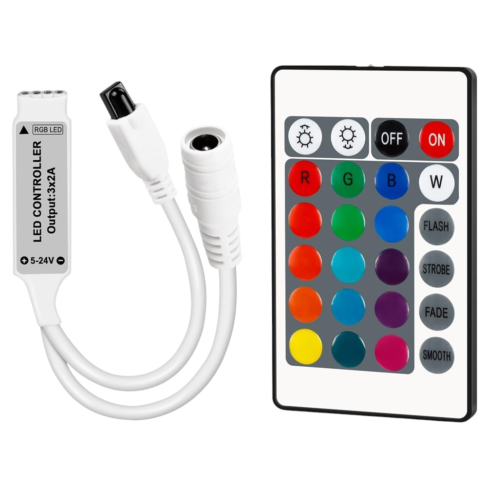 POWERMASTER PM-4615 MİNİ 24 TUŞLU 5 VOLT - 12 VOLT - 24 VOLT - 3.2 AMPER KUMANDALI RGB LED KONTROL CİHAZI