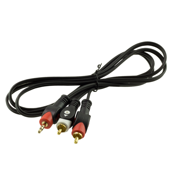 POWERMASTER PM-9486 2 RCA ERKEK + 3.5 MM STEREO ERKEK 1.5 METRE GOLD 1.KALİTE KABLO [ARA]