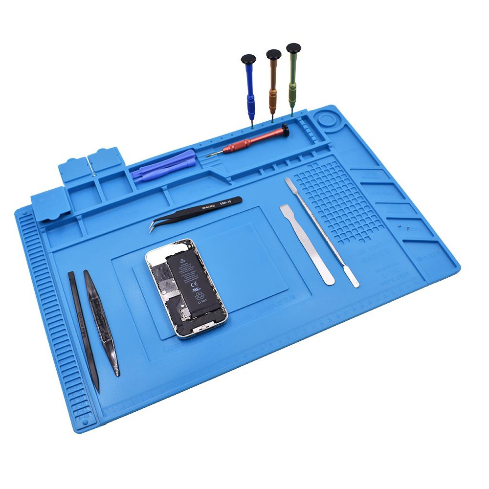 POWERMASTER S-160 ISIYA DAYANIKLI SİLİKON TAMİR ONARIM LEHİM MATI PEDİ MAGNETLİ ANTİSTATİK (45X30 CM)