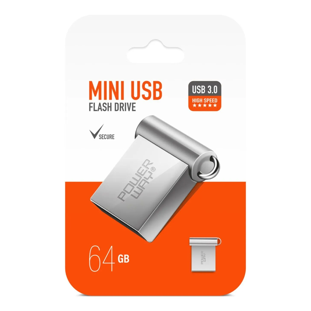 POWERWAY 64 GB USB 3.1 METAL MINI FLASH BELLEK