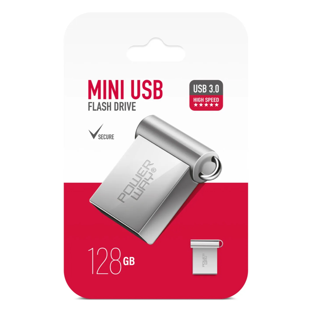 POWERWAY MİNİ 128GB METAL MİNİ USB 3.1 FLASH BELLEK YÜKSEK HIZLI
