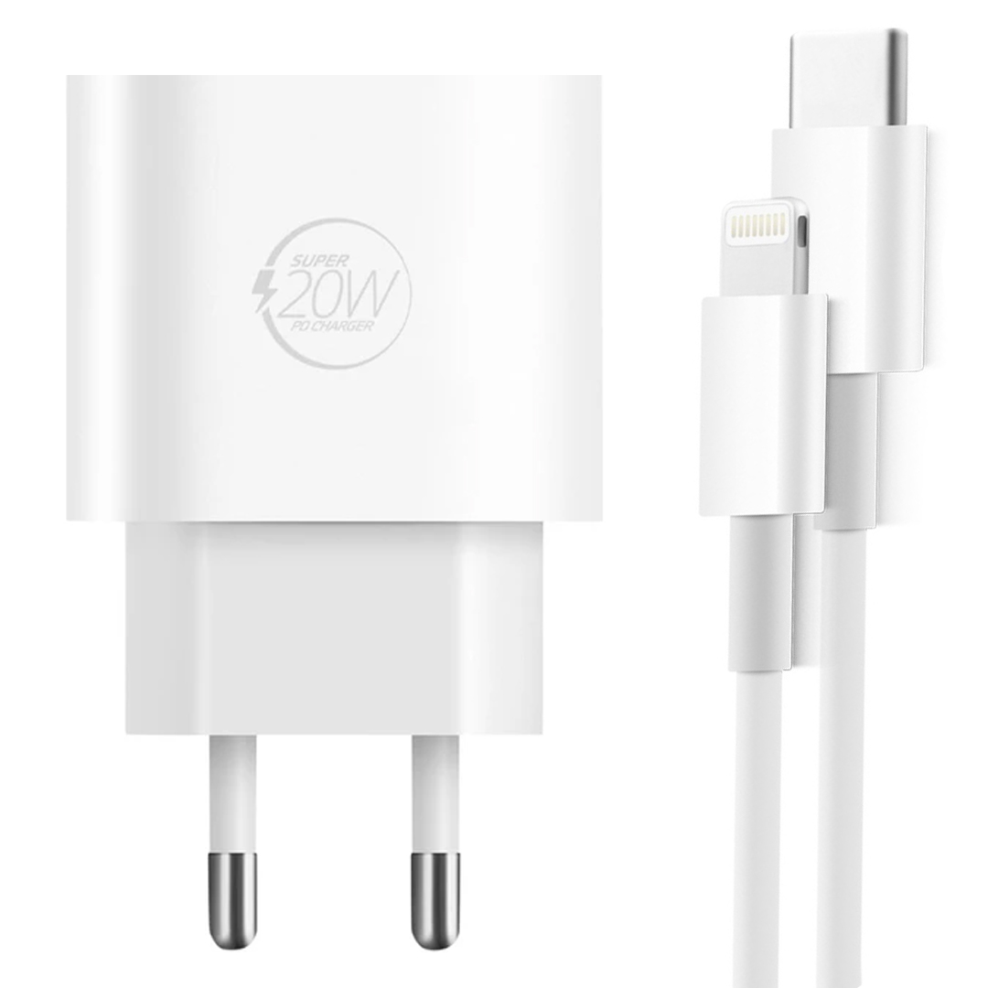 POWERWAY RXS20 20 WATT TYPE-C ŞARJ BAŞLIK ADAPTÖRÜ + TYPE-C TO LIGHTNING KABLO