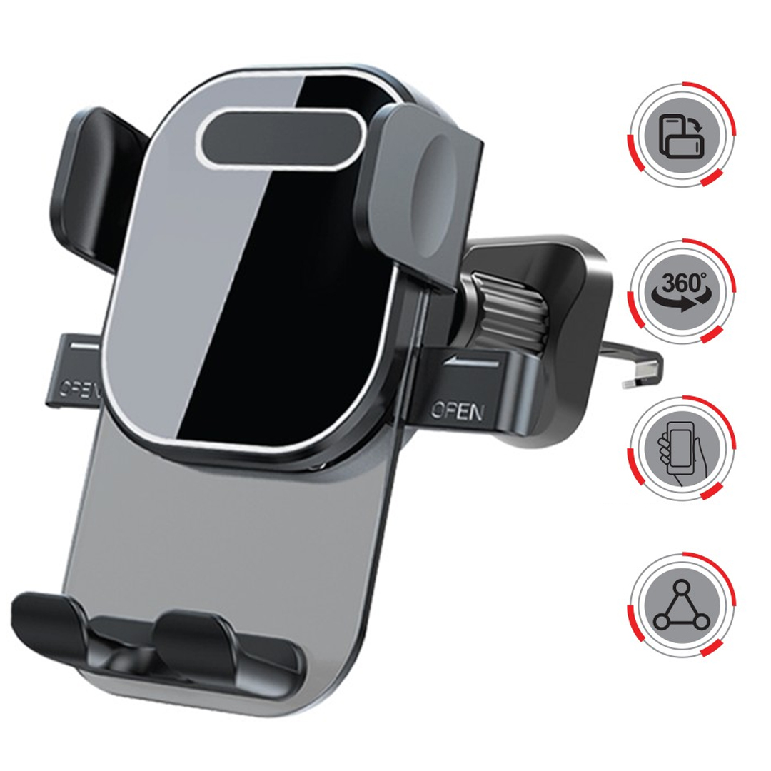 POWERWAY TT49 ARAÇ İÇİ PETEK KLİMA İÇİN KISKAÇLI DESTEKLİ TELEFON TUTUCU