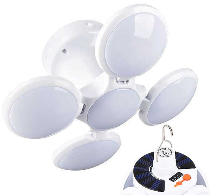 PREMİO PR-2038 5 KANATLI SOLAR BATARYALI ŞARJLI KATLANABİLİR ACİL DURUM KAMP LAMBASI