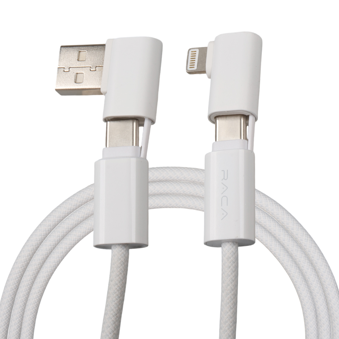 RACA RC41 4'Ü 1 ARADA (TYPE-C/USB TO TYPE-C/LİGHTNİNG) ÇOK FONKSİYONLU KABLO (1.2 METRE)