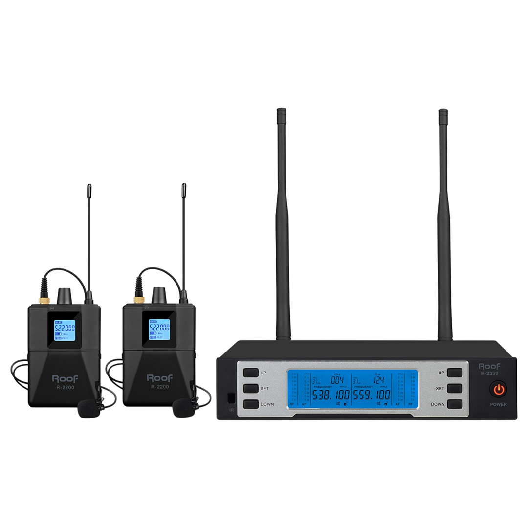ROOF R-2200 UHF 2 YAKA KABLOSUZ TELSİZ MİKROFON SETİ (YAKA+YAKA)