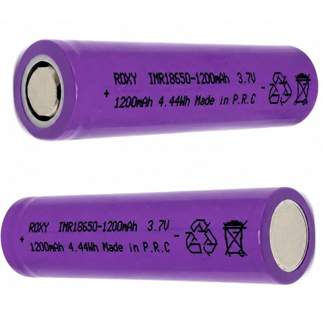 ROXY 3.7 VOLT 1200 MAH 3C 4.44WH LI-ION DÜZ KAFA 18650 BAŞLIKSIZ ŞARJLI PİL