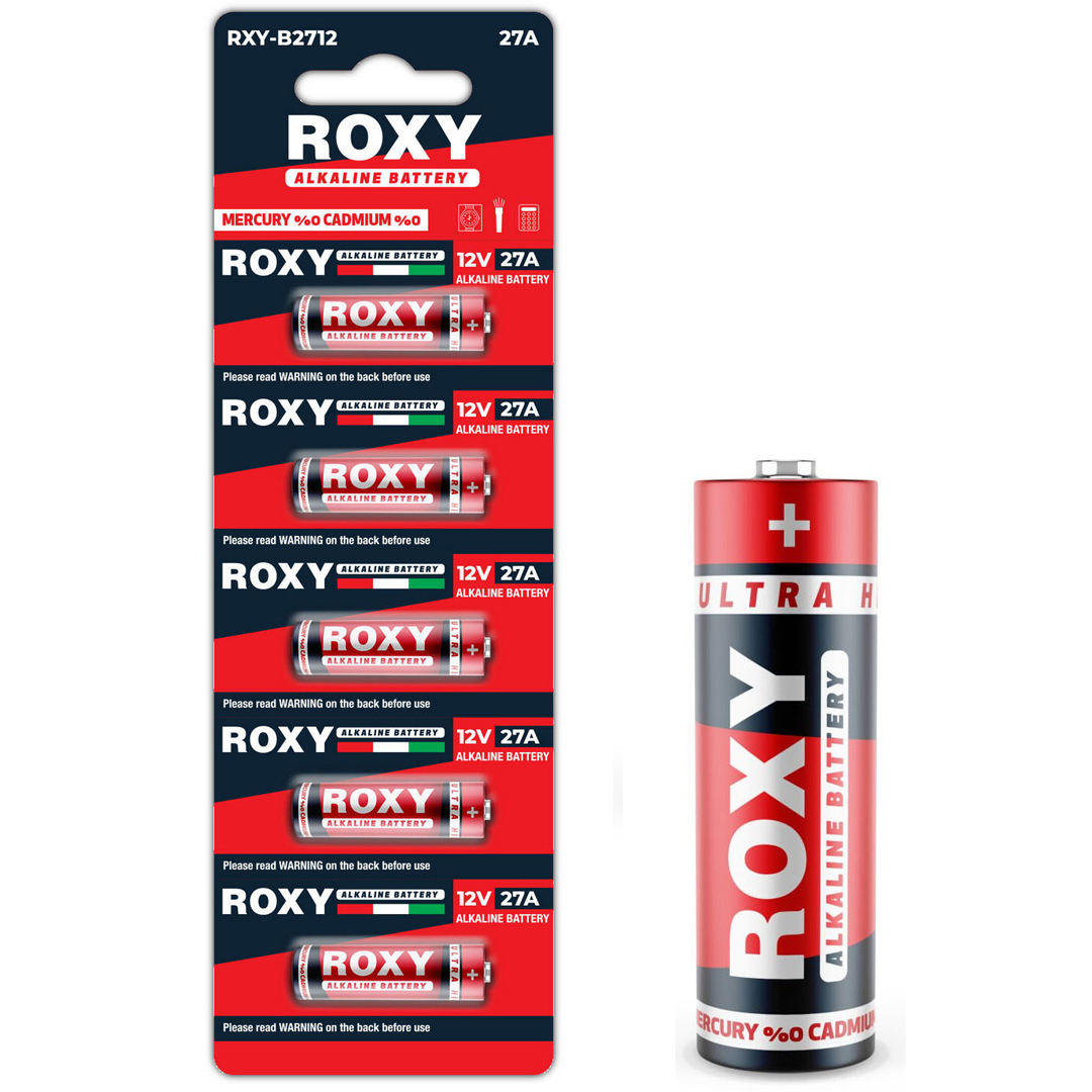 ROXY RXY-B2712 INCE 12 VOLT ALKALİN 27A ALARM PİL (5'Lİ PAKET)