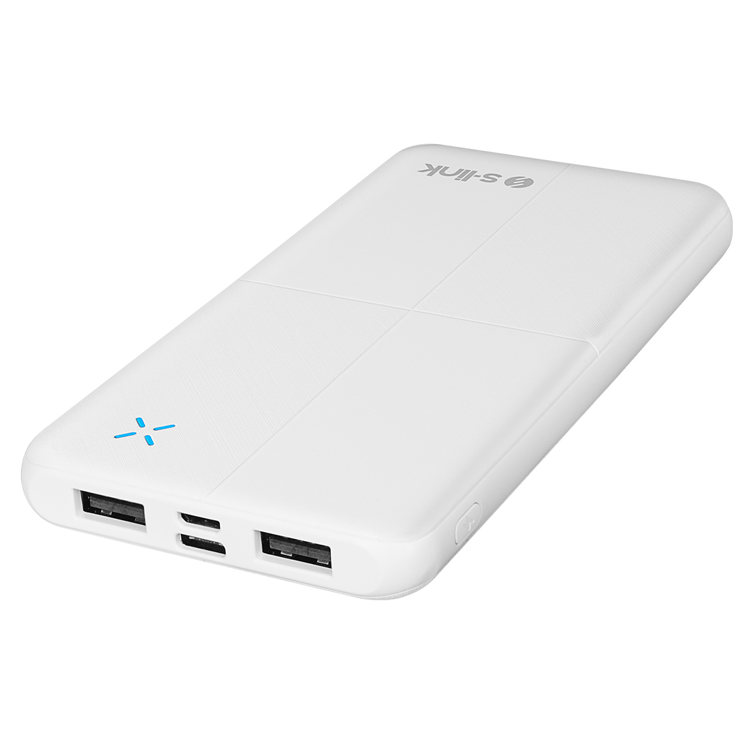 S-LINK IP-G12N 10000MAH MİCRO+USB+ TYPE-C GİRİŞ+ÇIKIŞ BEYAZ TAŞINABİLİR PİL ŞARJ CİHAZI POWERBANK
