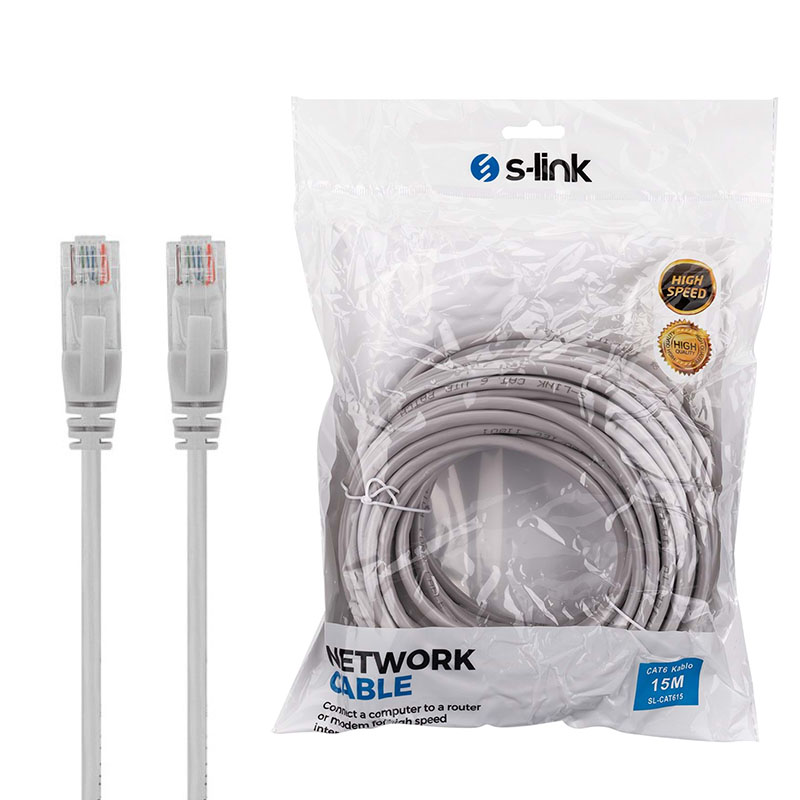 S-LINK SL-CAT615 CAT6 24AWG 15 METRE PATCH NETWORK ETHERNET KABLO