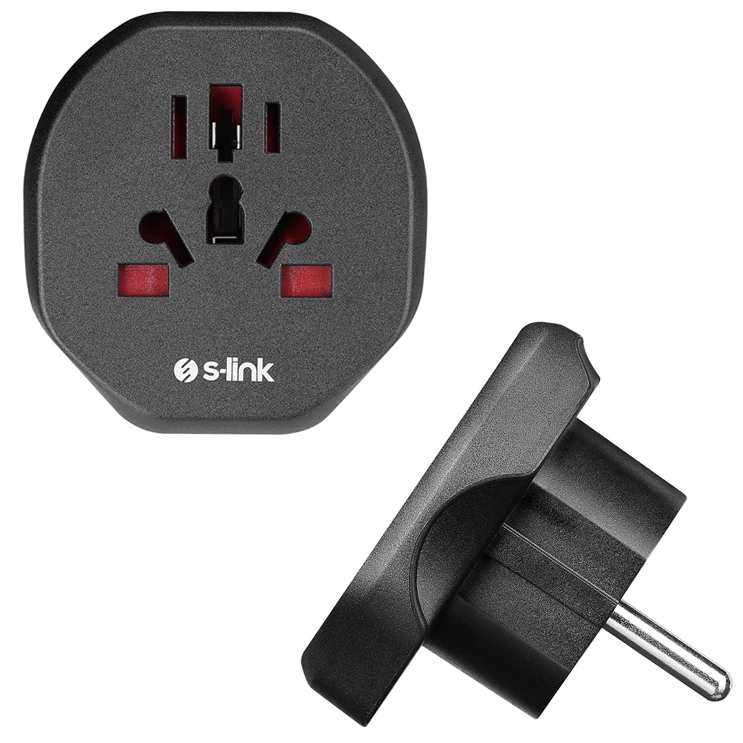 S-LINK SL-WL09 ÇOK AMAÇLI UNİVERSAL AVRUPA ÇIKIŞLI - TÜRK  PRİZ ÇEVİRİCİ