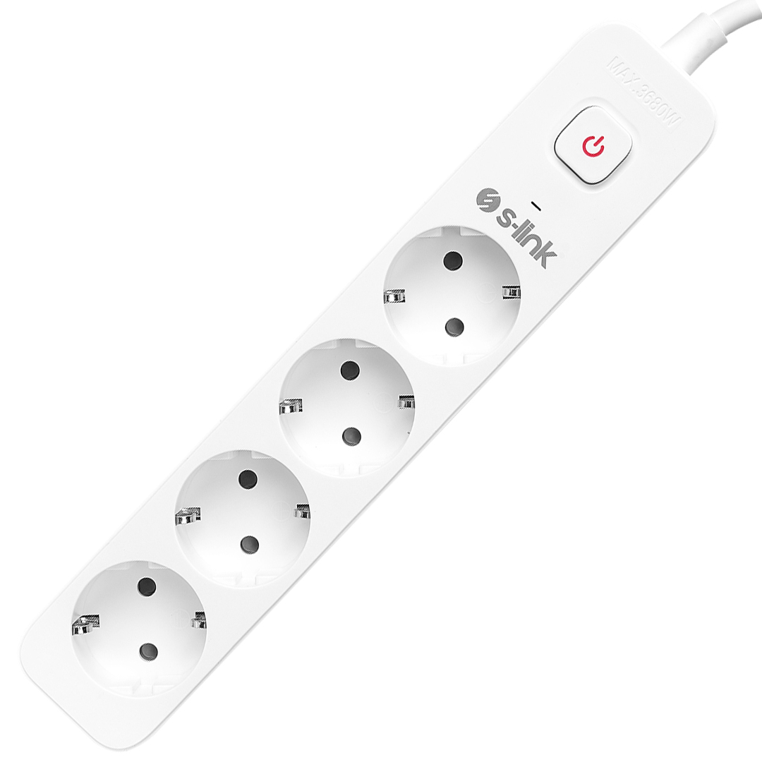 S-LINK SPG401S 1.5MM BAKIR 1.5 METRE KABLOLU 750 JOULE 4 LÜ ANAHTARLI AKIM KORUMALI PRİZ