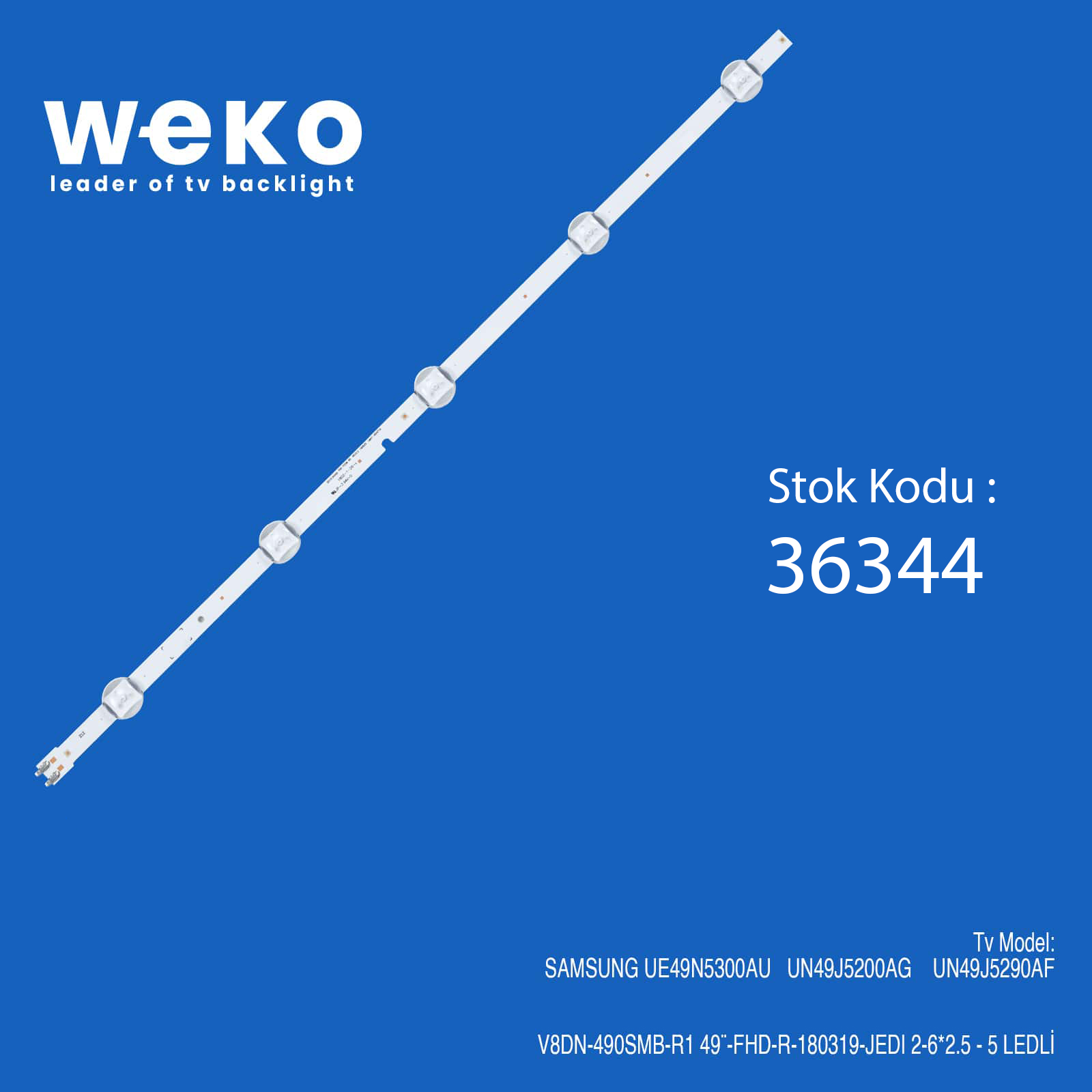 SAMSUNG V8DN-490SMB-R1 49¨-FHD-R-180319-JEDI 2-6*2.5 - 5 LEDLİ TV LED BAR