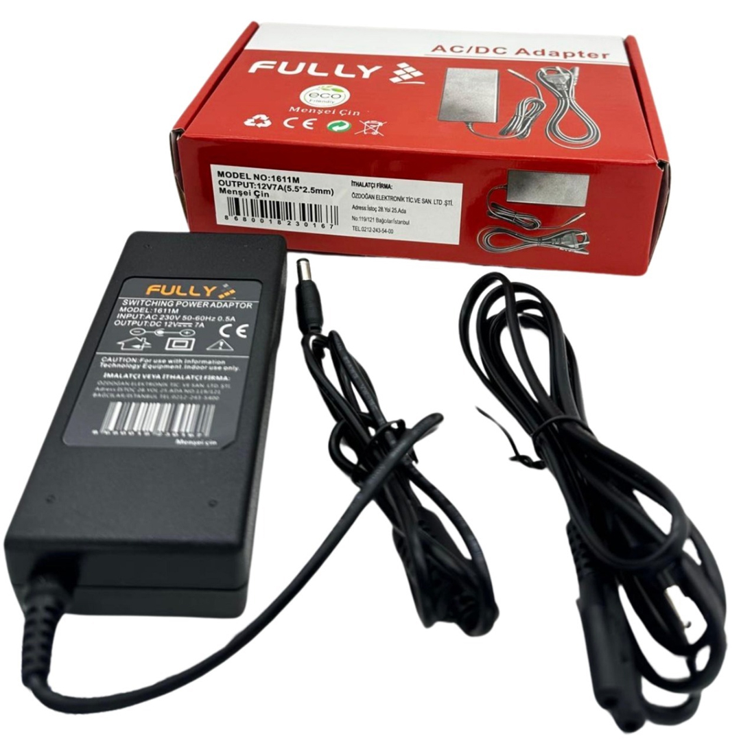 SMY 1611M 12 VOLT - 7 AMPER 5.5*2.5 UÇLU PLASTİK KASA MASAÜSTÜ ADAPTÖR