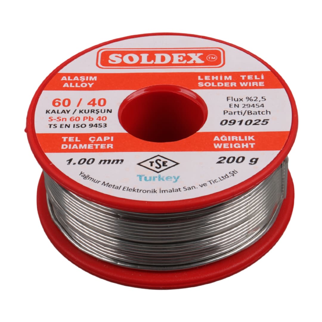 SOLDEX 1.00MM 200 GRAM KALIN LEHİM SN60 PB40