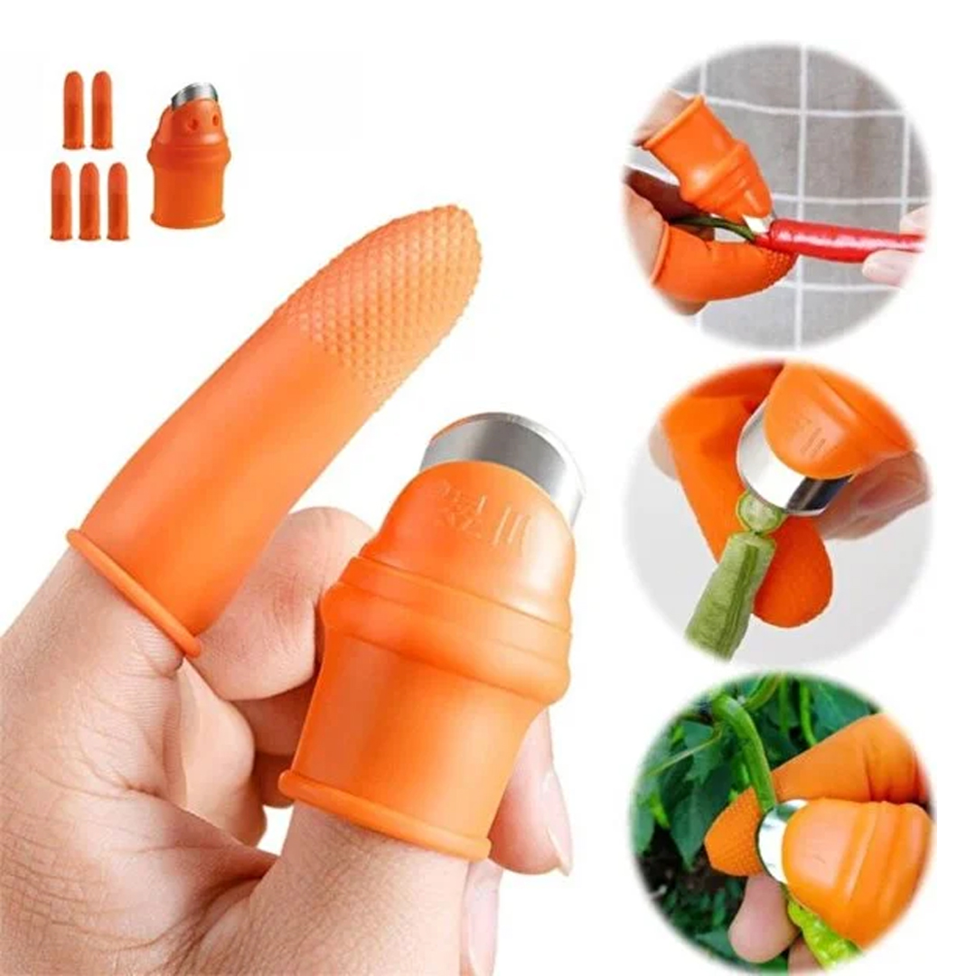 SUNUP SN-14662 PRATİK BAŞPARMAK SOYUCU BIÇAK - SİLİKON BAŞ PARMAK SEBZE MEYVE AYIKLAYICI KESME ELDİVENİ