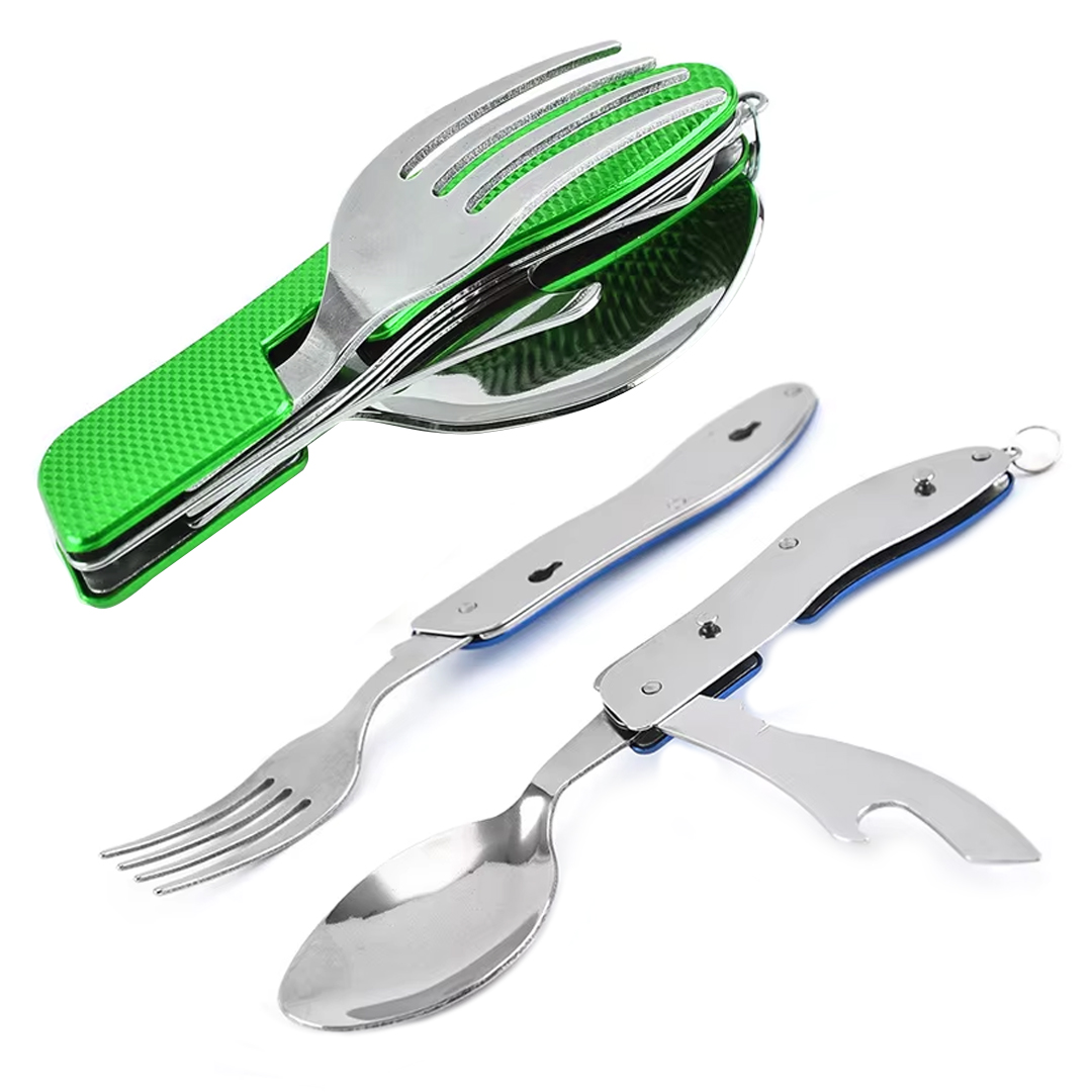 SUNUP SN-25313 TAŞINABİLİR KATLANABİLİR KAMP ÇATAL-KAŞIK-BIÇAK SETİ - ÇOK FONKSİYONLU AÇACAKLI