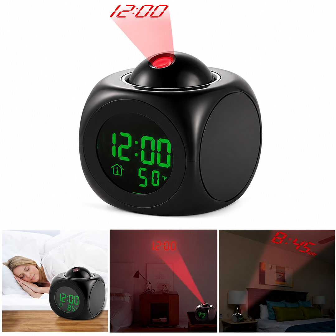 SUNUP SN-25936 PROJEKSİYONLU LEDLİ SİYAH ÇALAR SAAT