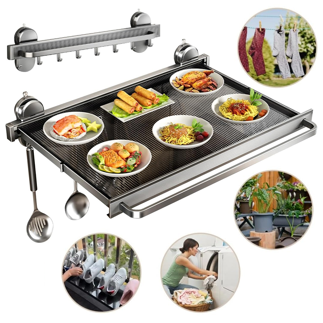 SUNUP SN-26732 DUVARA MONTE VANTUZLU KATLANIR MASA ÇAMAŞIR RAFI 440X440X146MM