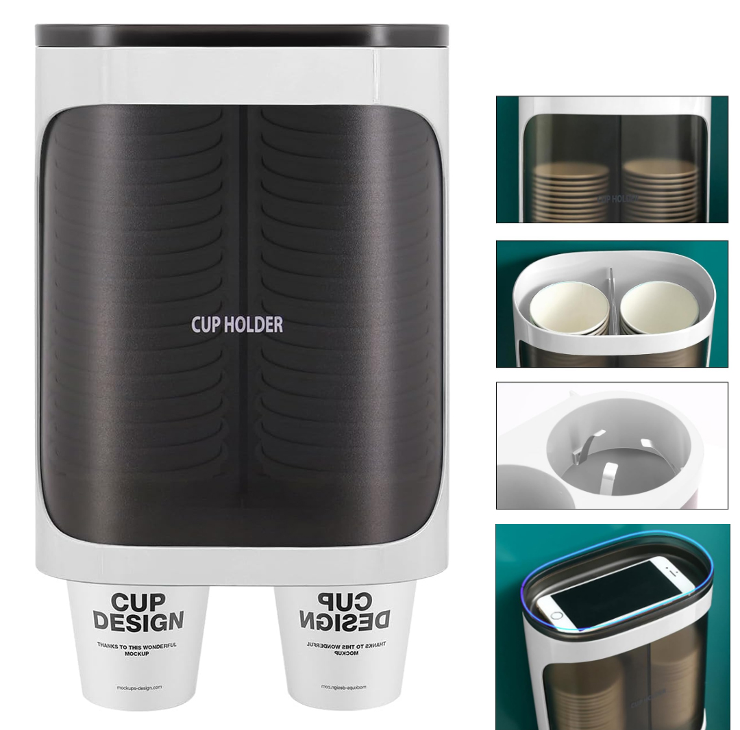 SUNUP SN-27108 KENDİNDEN YAPIŞKANLI ÇİFTLİ PLASTİK - KARTON BARDAK DİSPENSERİ
