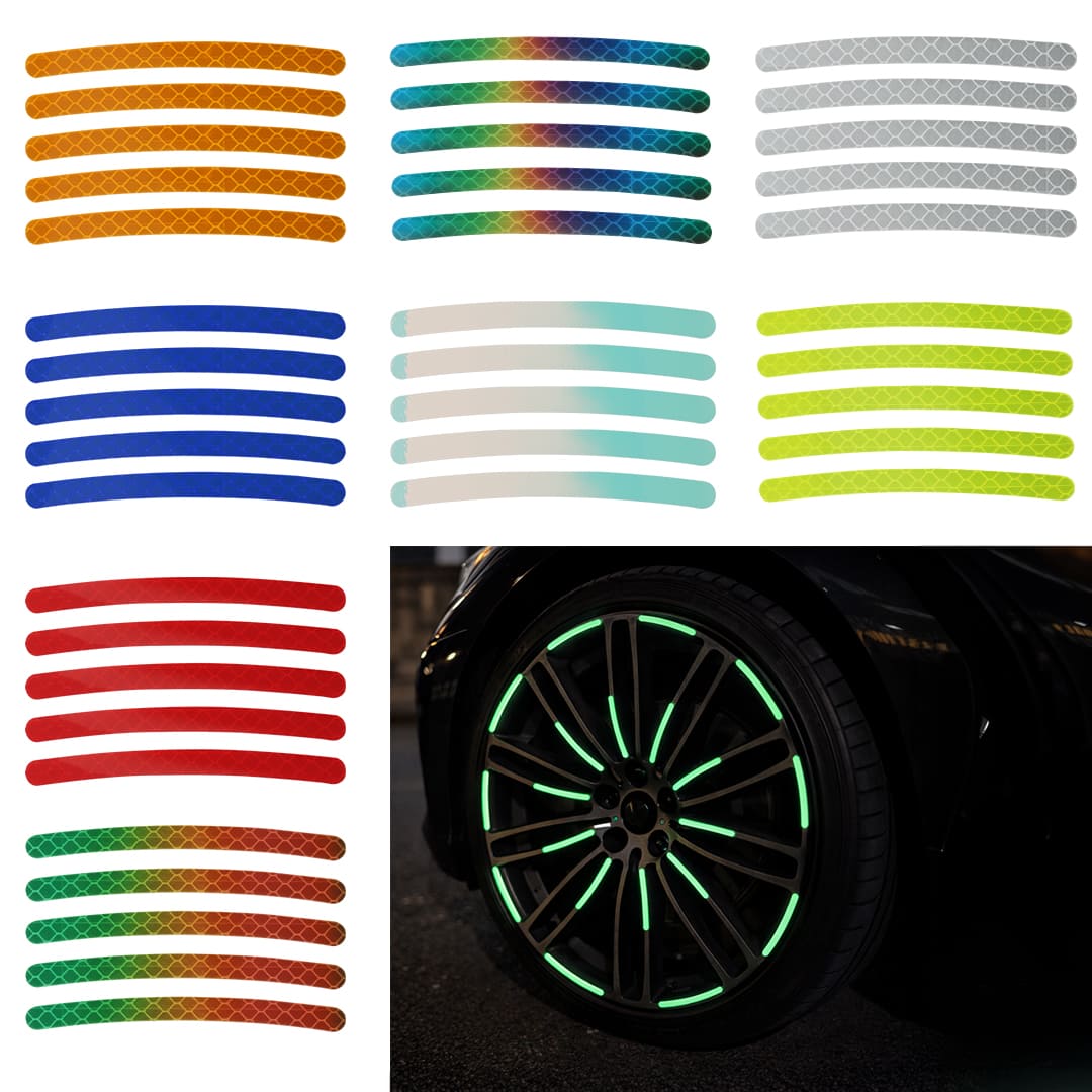 SUNUP SN-29083 20'Lİ ARAÇ JANT TEKERLEK FOSFORLU STICKER (KARIŞIK RENK)