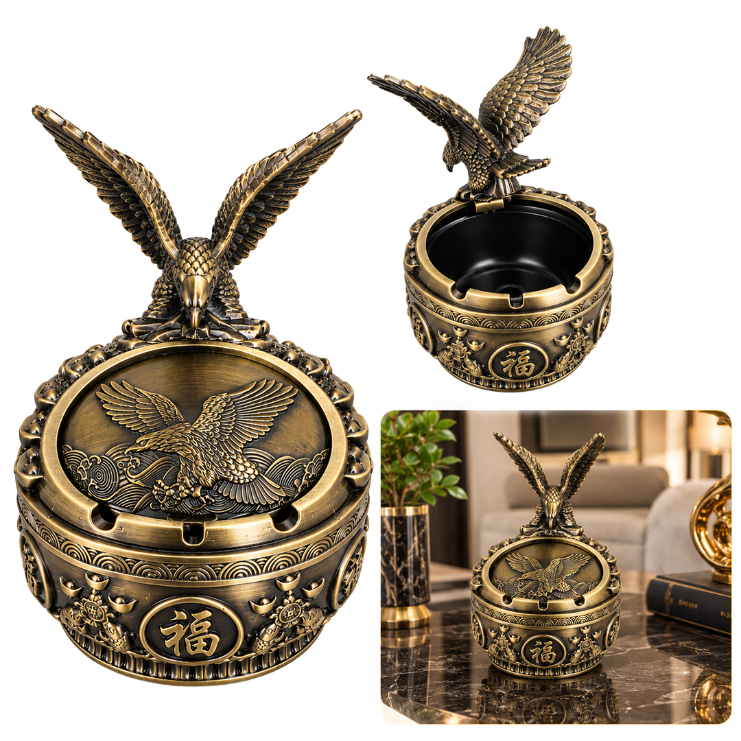 SUNUP SN-38895 ANTİK BRONZ KARTAL FİGÜRLÜ DEKORATİF KÜLLÜK