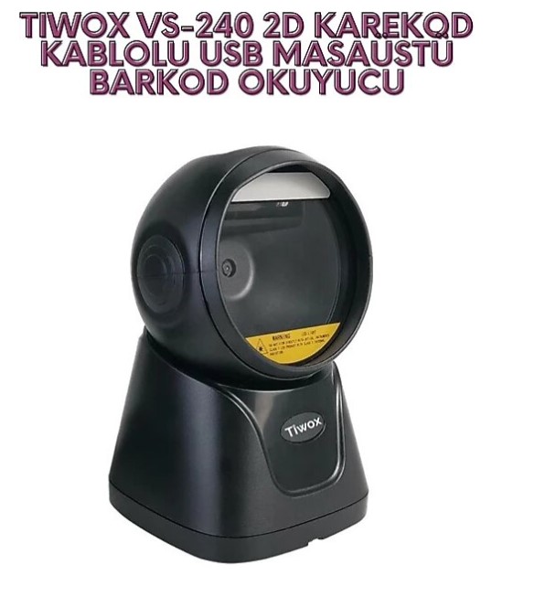 TIWOX VS-240 2D KAREKOD KABLOLU USB MASAÜSTÜ BARKOD OKUYUCU