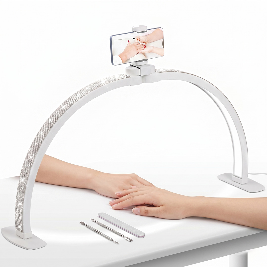 TRLED F-550A 55CM KATLANABİLİR PEMBE ELMAS DESENLİ MASAÜSTÜ TIRNAK MASA LAMBASI