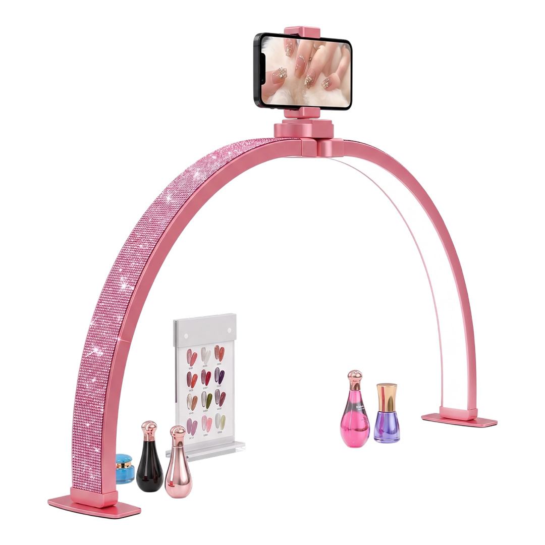 TRLED F-700A 70CM PEMBE ELMAS DESENLI KATLANABILIR MASAÜSTÜ MANIKÜR VE PROTEZ TIRNAK LAMBASI