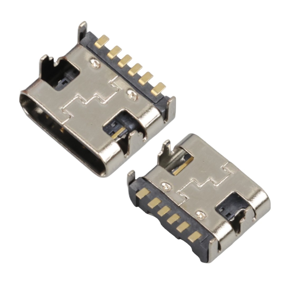 TYPE-C DİŞİ ŞASE 6 PİN KONNEKTÖR (IC-266B-3)