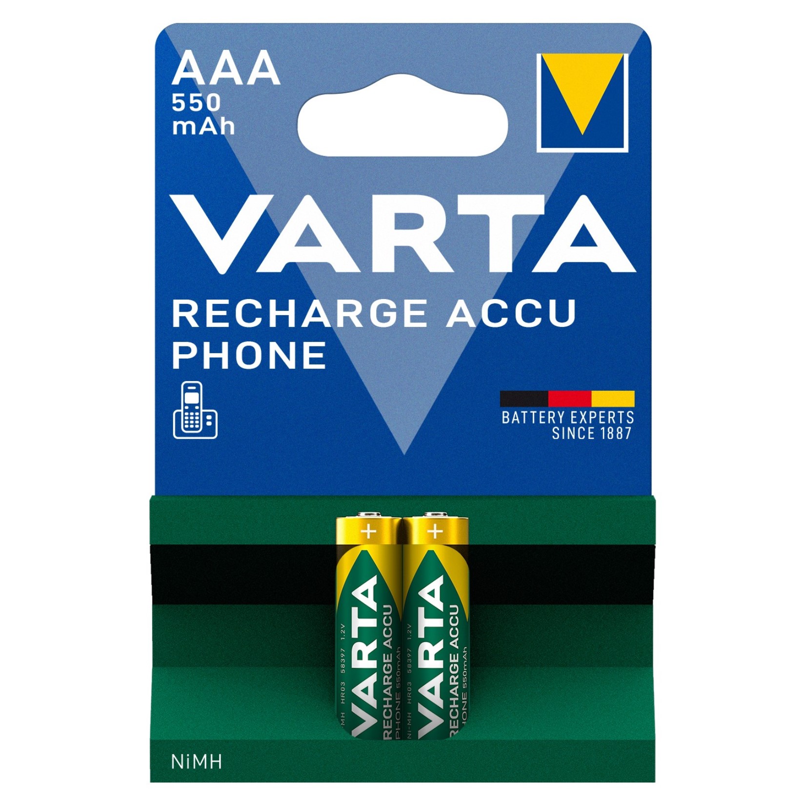 VARTA NI-MH 1.2 VOLT - 550 MAH HR03 AAA ŞARJLI 2'Lİ İNCE KALEM PİL