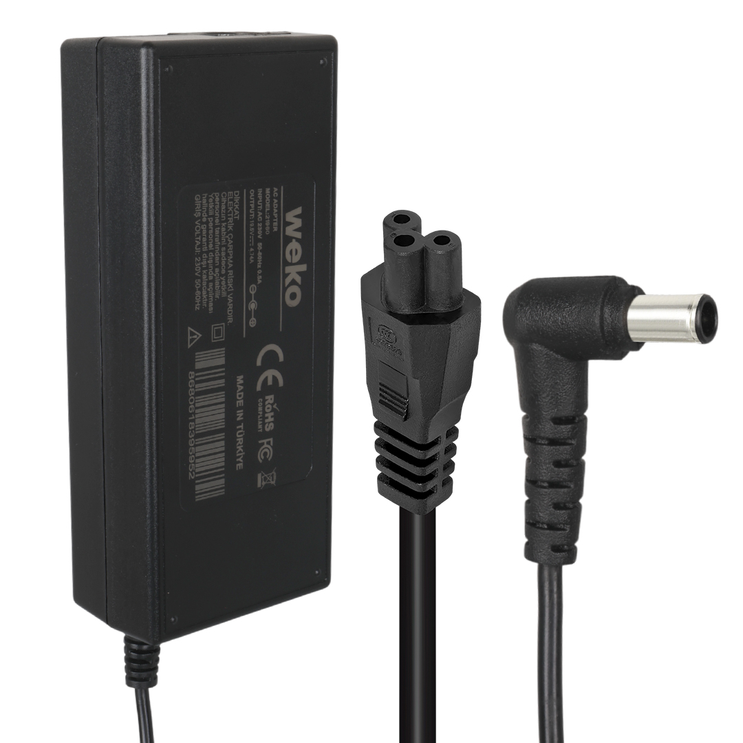 WEKO 19.5 VOLT  - 4.74 AMPER 90 WATT 6.5*4.4 UÇLU SONY YERLİ ÜRETİM NOTEBOOK ADAPTÖR (SAMSUNG LED TV)