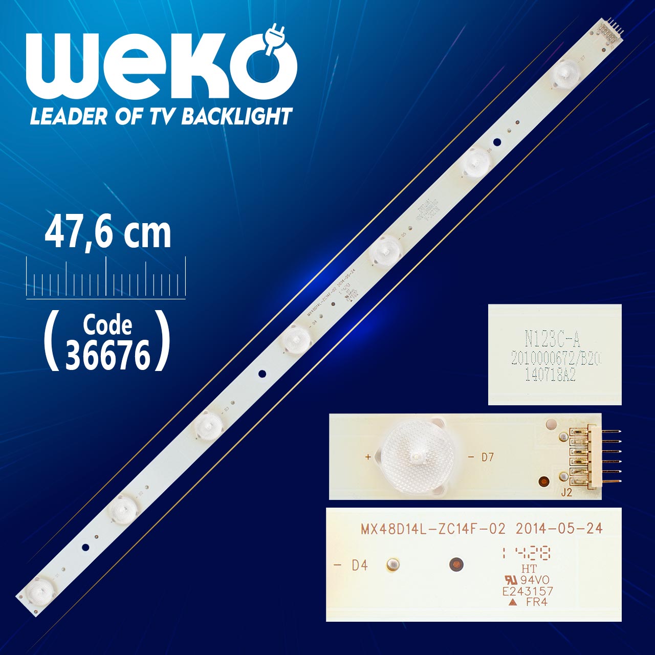 WEKO BLAUPUNKT MX48D14L-ZC14F-02  7 LEDLİ 47,6 CM TV LED BAR