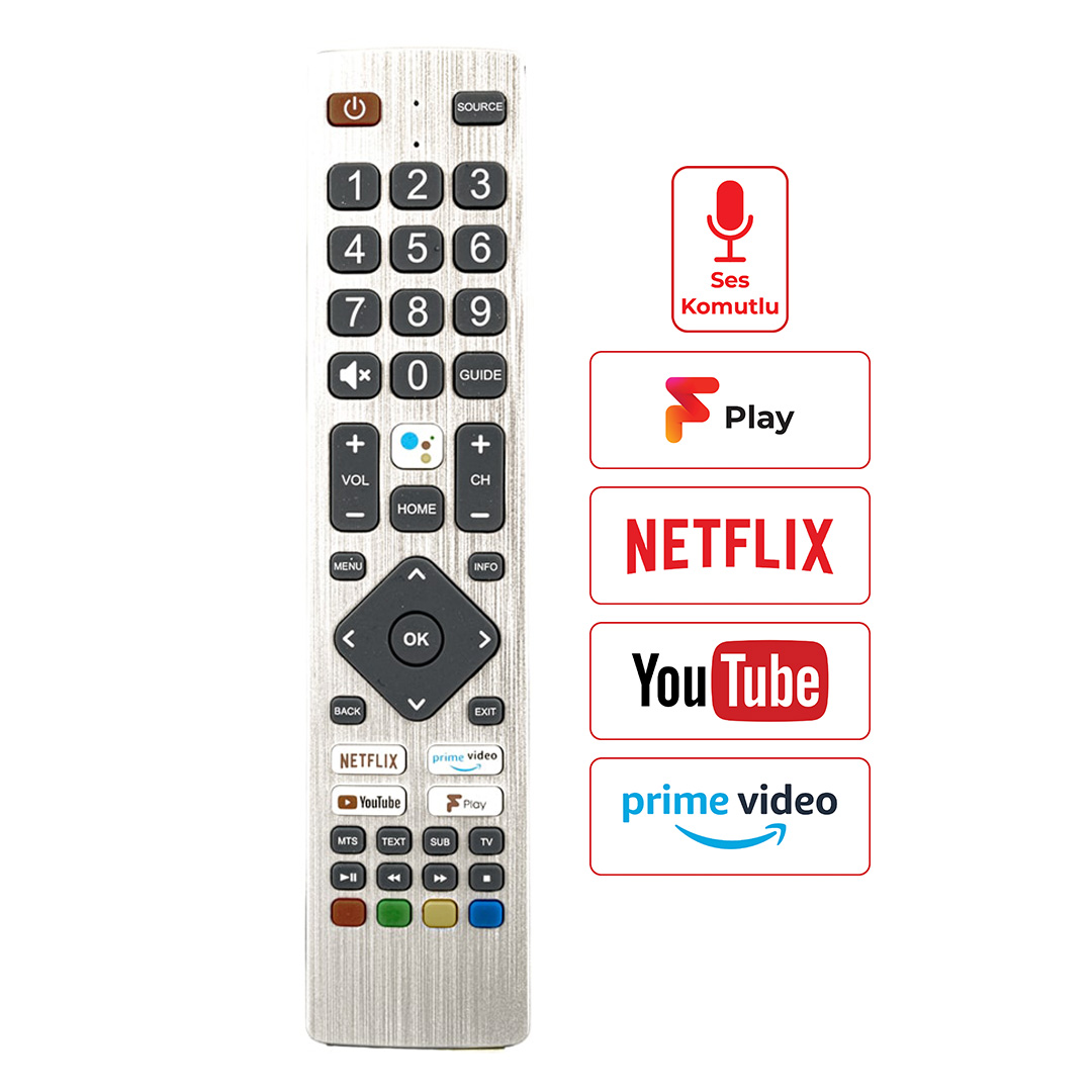 WEKO KL SHARP SH-V5 NETFLIX-PRIME VIDEO-YOUTUBE TUŞLU SES KOMUTLU LCD LED TV KUMANDA