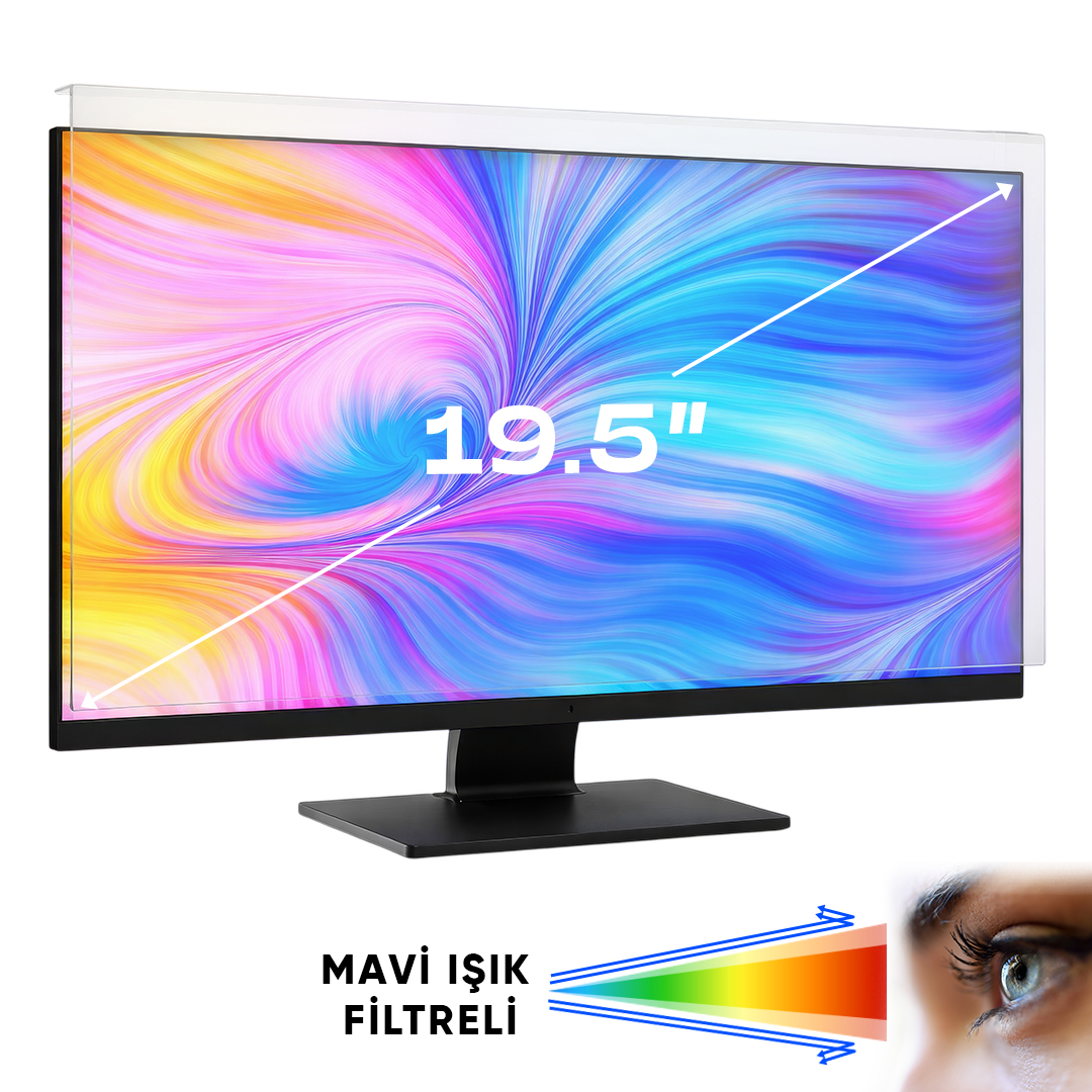 WEKO WK-29919 19.5" MAVİ IŞIK FİLTRELİ MONİTÖR EKRAN KORUYUCU DARBEYE DAYANIKLI 2MM OPTİK DİFÜZÖRLÜ