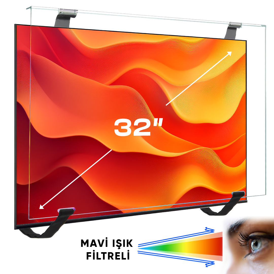 WEKO WK-29923 32" MAVİ IŞIK FİLTRELİ TV EKRAN KORUYUCU DARBEYE DAYANIKLI 2MM OPTİK DİFÜZÖRLÜ